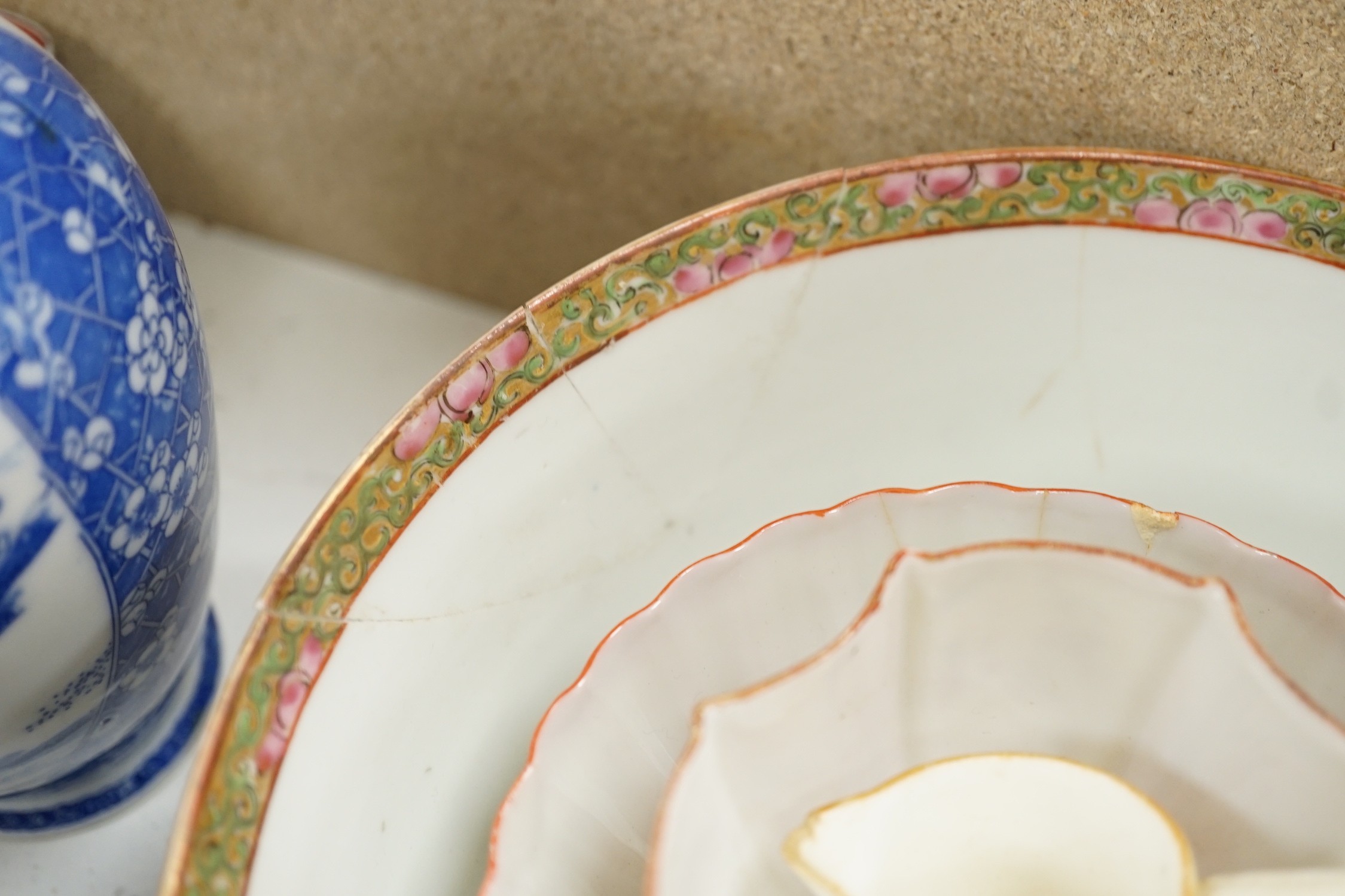A group of mixed Chinese, Japanese and English ceramics